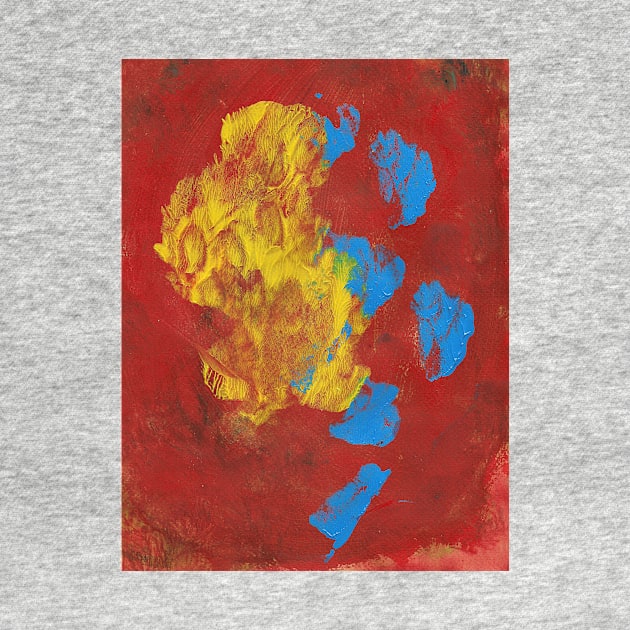 Yellow Blue Red Abstraction Painting by SpieklyArt